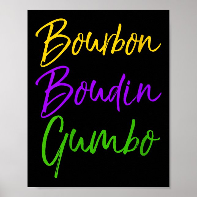Womens Funny Mardi Gras Quote New Orleans Gift Bou Poster (Framsidan)