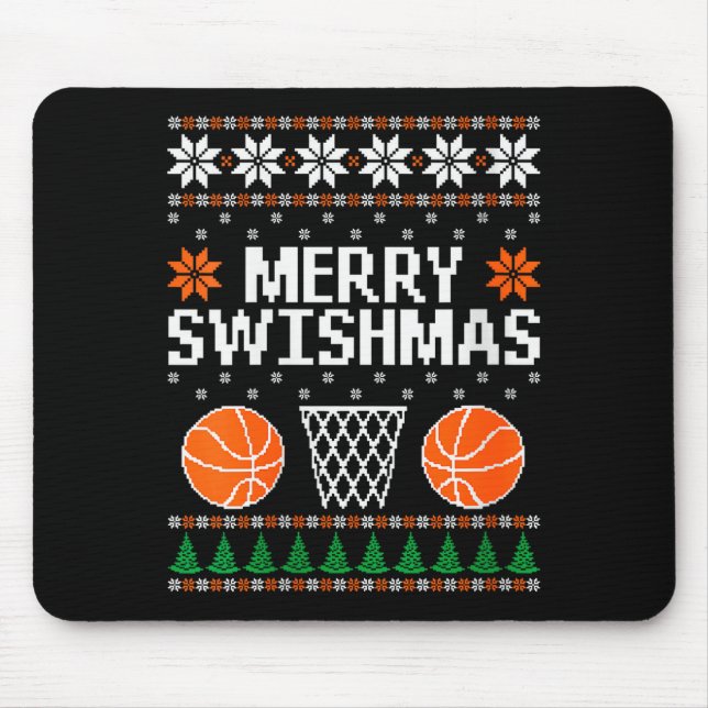 Womens Funny Merry Swishmas Xmas Basketball Ugly C Musmatta (Framsidan)