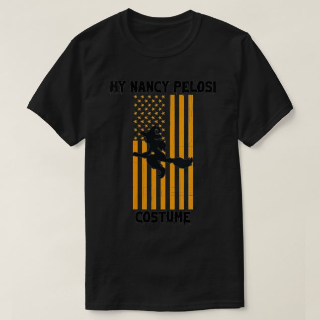 Womens Funny Nancy Pelosi Costume Flies Witch Fla T Shirt (Design framsida)
