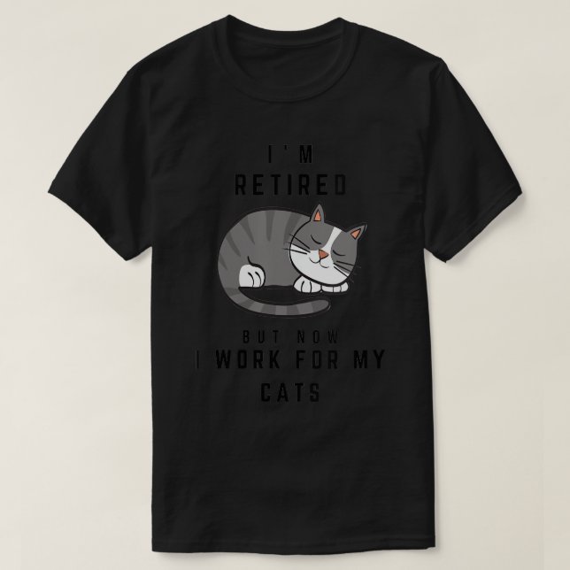 Womens Funny Pension-presenter för Cat Lovers V-Ne T Shirt (Design framsida)
