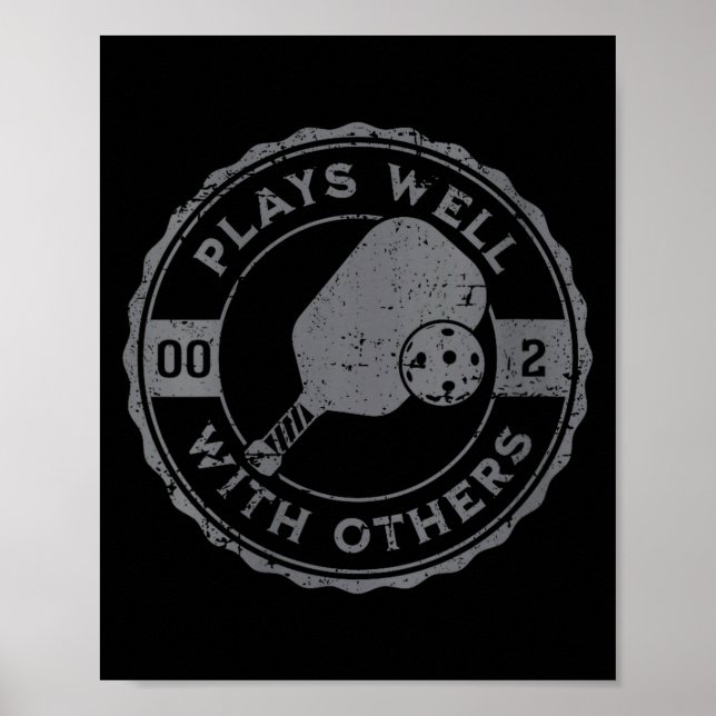 Women's funny pickleball plays with others poster (Framsidan)