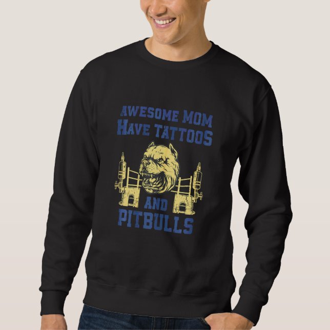 Womens Funny Quote Pitbull Hund Mamma Fantastisk M Lång Ärmad Tröja (Framsida)