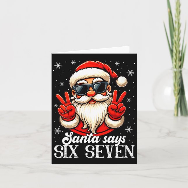 Womens Funny Santa Says Six Seven Christmas 67 Mem Kort (Framsida)