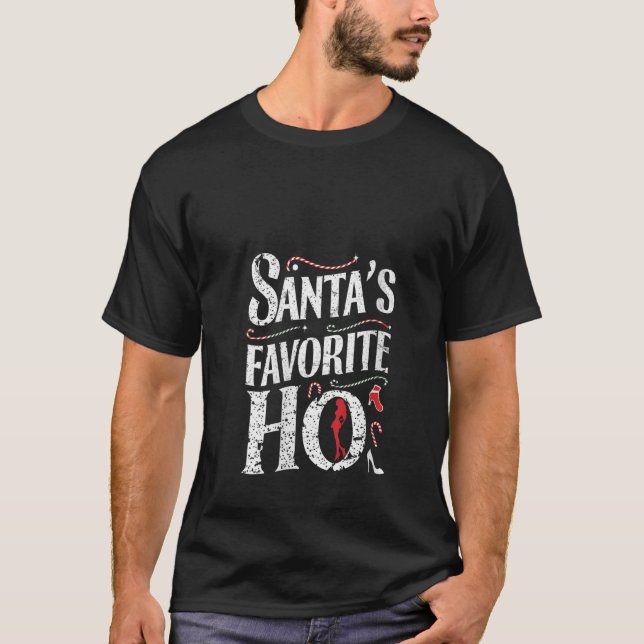 Womens Funny Santas Favorite Ho Inappropriate Chri T Shirt (Framsida)