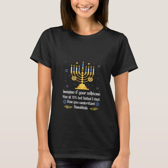Womens Funny Sarcastic Hanukkah Chanukah Cellphone T Shirt (Framsida)