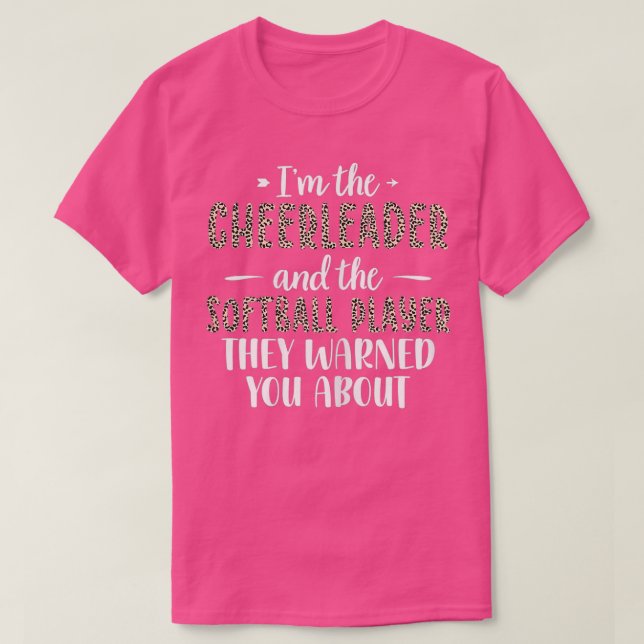 Womens Funny Softball Cheer Älskare Leopard Mönste T Shirt (Design framsida)