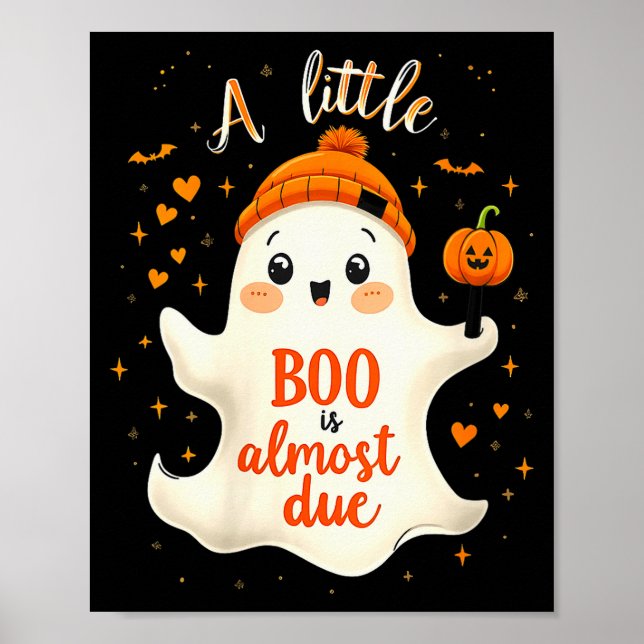 Womens Funny Soky Pregnancy A Little Boo Is Almost Poster (Framsidan)