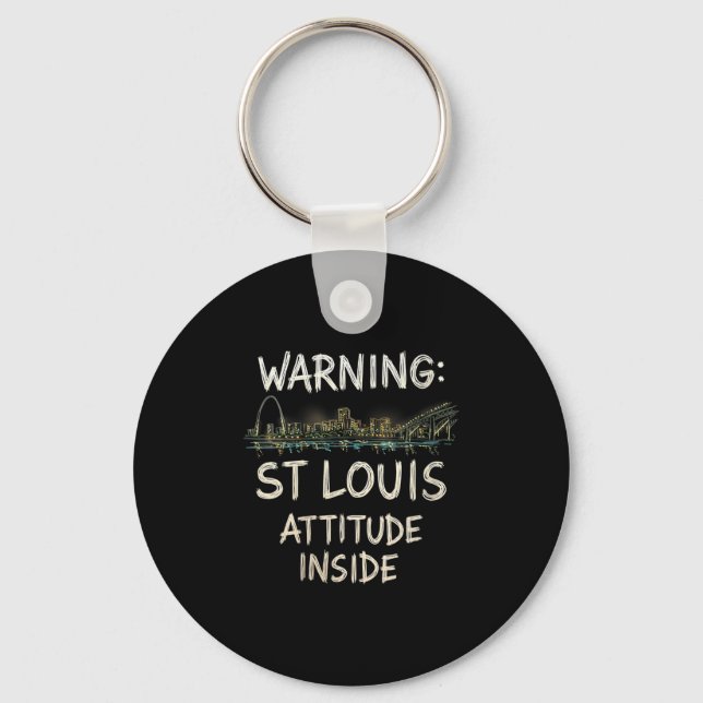 Womens Funny St. Louis Missouri Night Skyline Vint Nyckelring (Framsida)