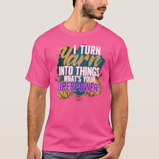 Womens Funny Sticka och Crochet Knitter Crocheter T Shirt (Framsida)