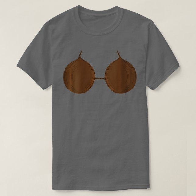 Womens Funny Summer Hawaiian Coconut Bra Vuxen Hal T Shirt (Design framsida)