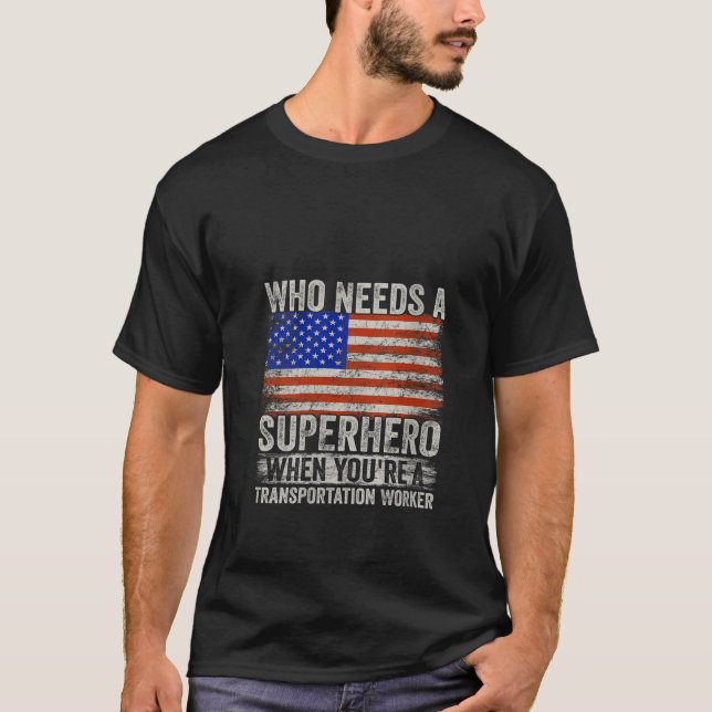 Womens Funny Transport Worker Superhjälte Vinta T Shirt (Framsida)