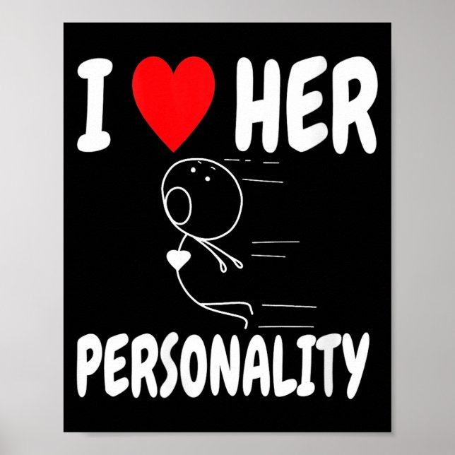 Women's Funny Valentine's Day Couple Matching I Lo Poster (Framsidan)