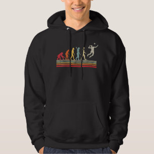 Womens Funny Volleyball Evolution of Man Vintage R Hoodie