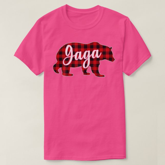 Womens Gaga Bear Shirt jul Red Play Family T Shirt (Design framsida)