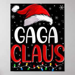 Womens Gaga Claus jul-matchningsfamiljen i Ljus Poster