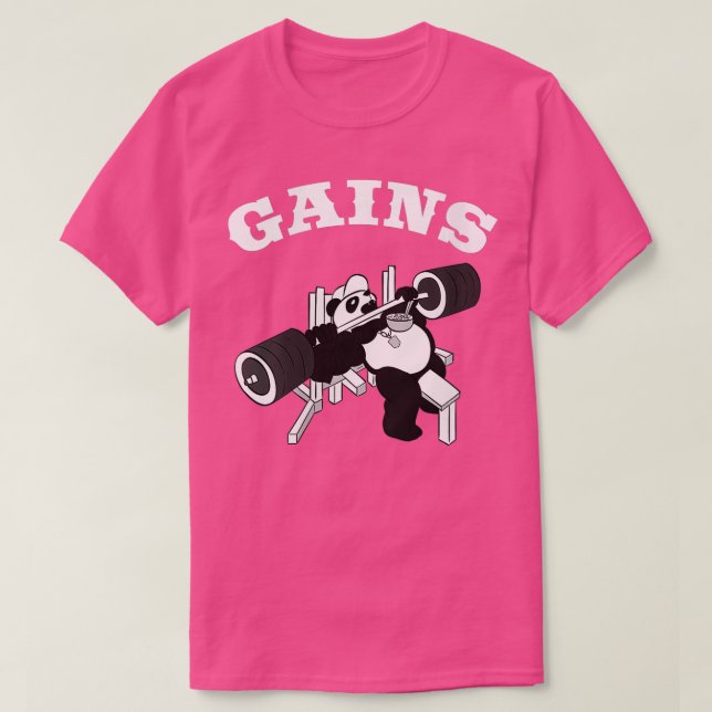 Womens Gains Panda Weightlift Bodybuilding Gym T Shirt (Design framsida)