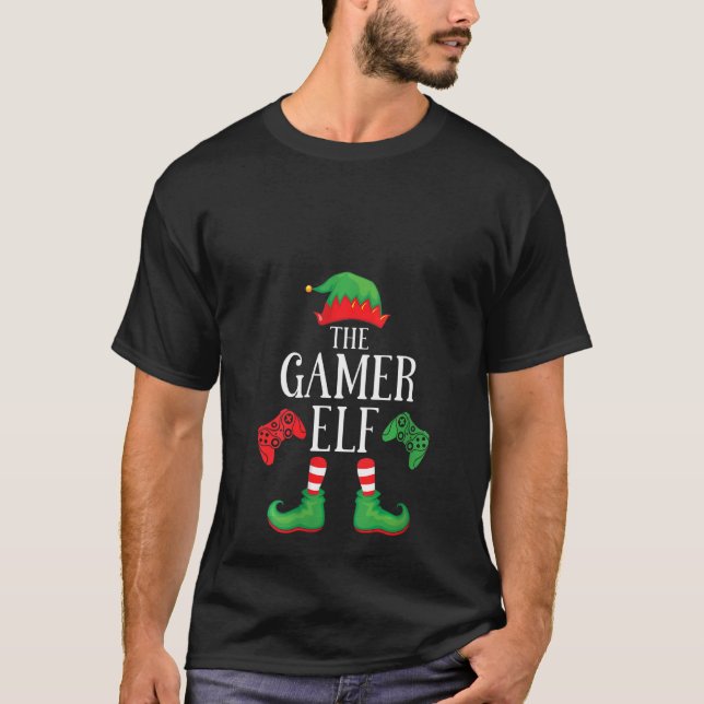Womens Gamer Elf Matching Group Julafton Gaming Fu T Shirt (Framsida)