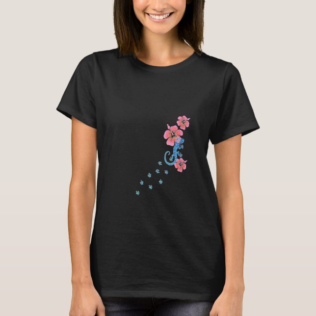Womens Gecko Lucky Charm Lizard Salamander Aloha H T Shirt (Framsida)