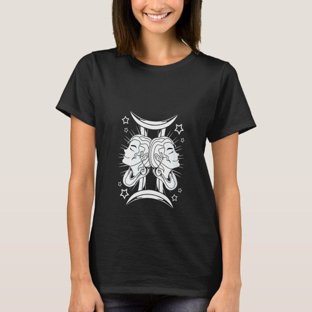 Womens Gemini För manar Zodiac Gemini Symbol T Shirt (Framsida)