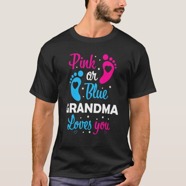 Womens Gender Reveal Grandma Grandmother Family T Shirt (Framsida)