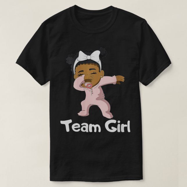 Womens Gender Reveal Party Team Girl Cute Dabbing T Shirt (Design framsida)