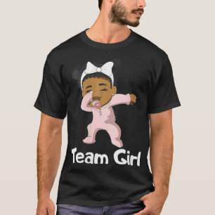 Womens Gender Reveal Party Team Girl Cute Dabbing T Shirt
