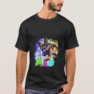 Womens German Shepherd Mad Scientist Chemicals Che T Shirt