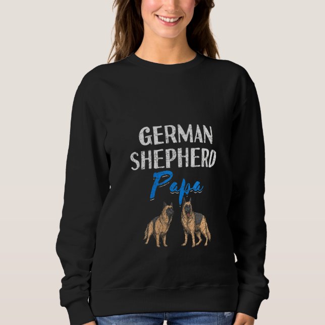 Womens German Shepherd Pappa German Shepherd T Shirt (Framsida)