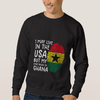 Womens Ghana Shirt Manar Ghana Flagga Shirt Women  Lång Ärmad Tröja