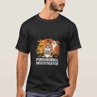 Womens Ghost Hunting Researcher Cat Spirit Purrano T Shirt