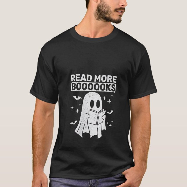 Womens Ghost Reading Bokar Lacher Student Hallowed T Shirt (Framsida)