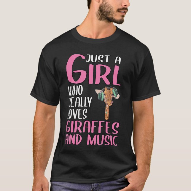 Womens Gift Just A Girl Who Really Loves Giraffes  T Shirt (Framsida)