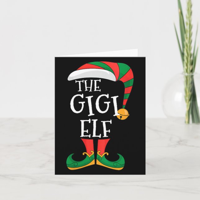 Womens Gigi Elf Xmas Matching Pajamas Group Christ Kort (Framsida)