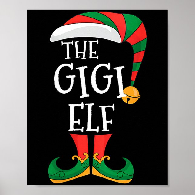 Womens Gigi Elf Xmas Matching Pajamas Group Christ Poster (Framsidan)