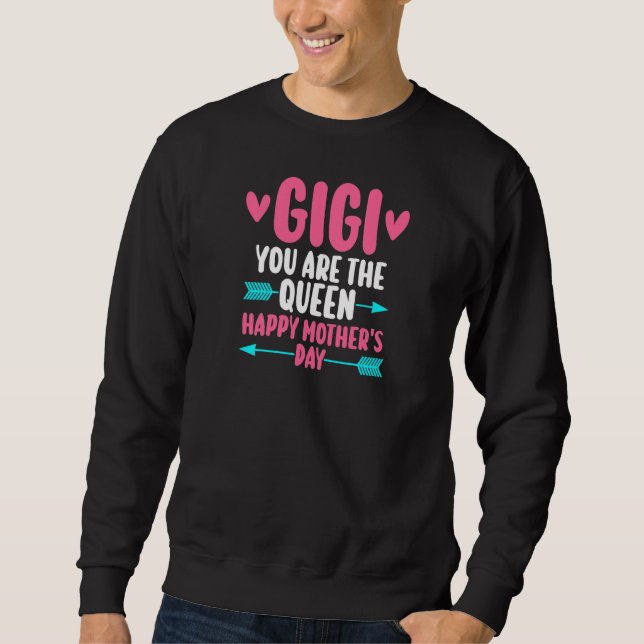 Womens gigi you are the queen happy grandma lång ärmad tröja (Framsida)