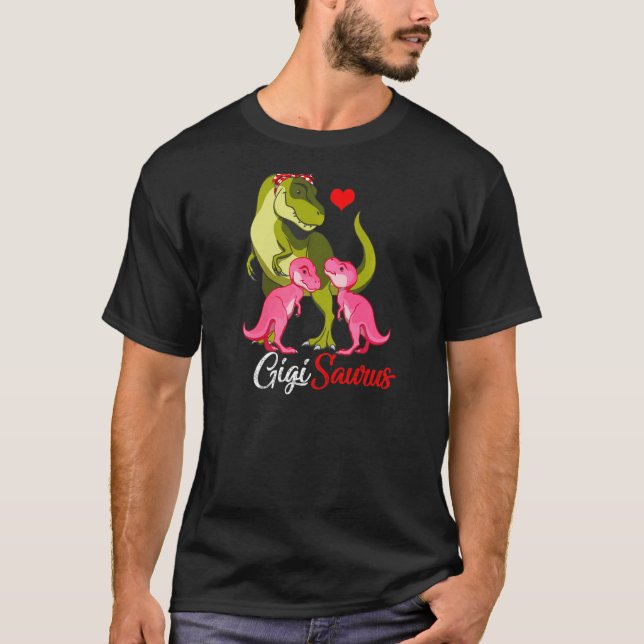 Womens Gigisaurus T Rex Gigi Mamma Saurus Dinosaur T Shirt (Framsida)