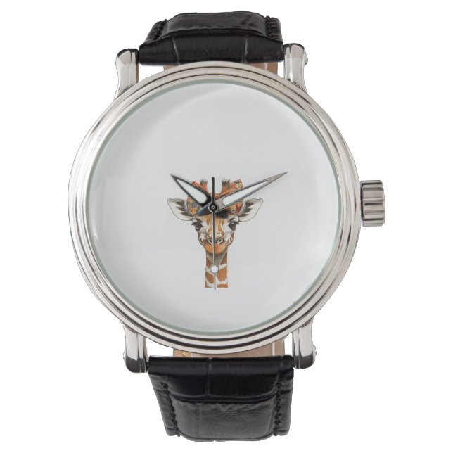 Womens Giraffe Boho Wildblomcoquette Bow Mamma Mo Armbandsur (Framsida)