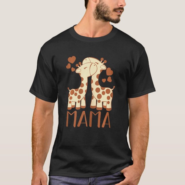 Womens Giraffe Mamma Cute Animal Mamma M T Shirt (Framsida)