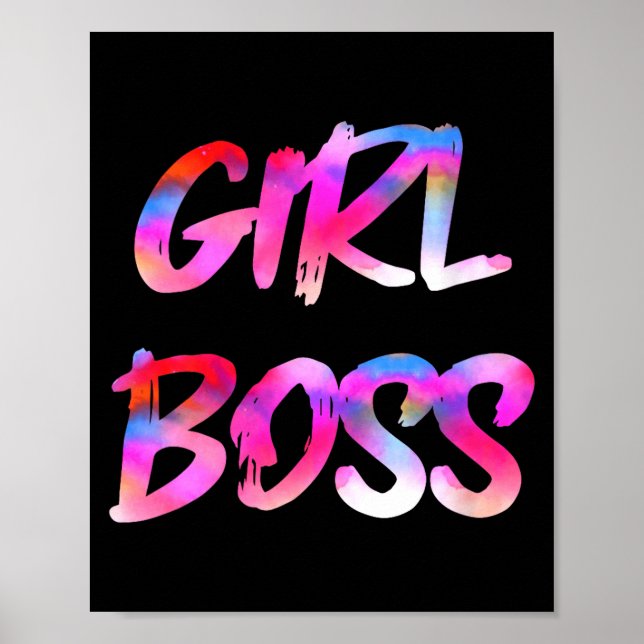 Womens Girl Boss V-neck  Poster (Framsidan)