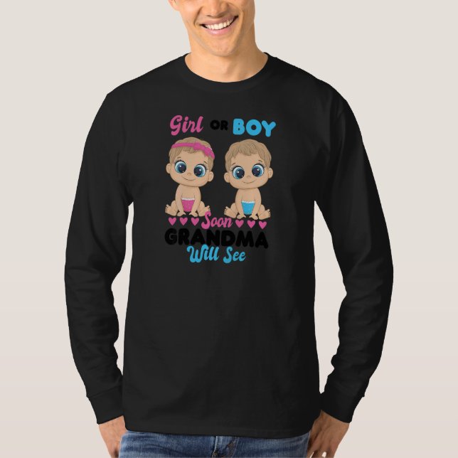 Womens girl or boy soon grandma will see Grandmoth T Shirt (Framsida)