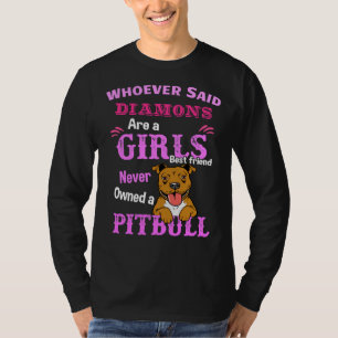 Womens Girls Best Friend Pitbull Pit Bull Älskare T Shirt
