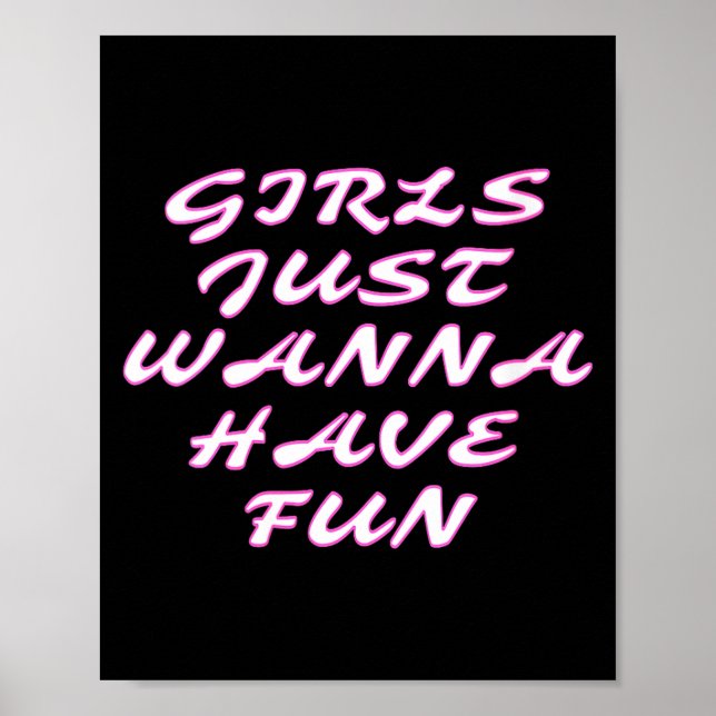 Womens Girls Just W Have Fun V-neck  Poster (Framsidan)