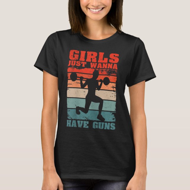 Womens Girls Just W Have Guns Funny Workout Girl G T Shirt (Framsida)