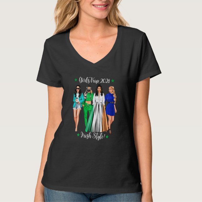 Womens Girls Resa Irish Vacation Woman Hen Do Holi T Shirt (Framsida)