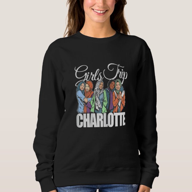 Womens Girls Trip Charlotte   Melanin Bestie & Bes T Shirt (Framsida)