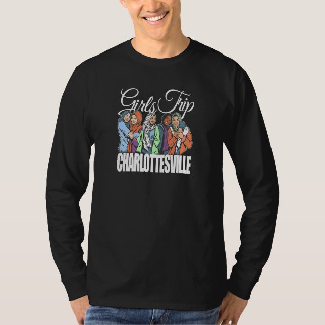 Womens Girls Trip Charlotteville  Melanin Bestie & T Shirt (Framsida)