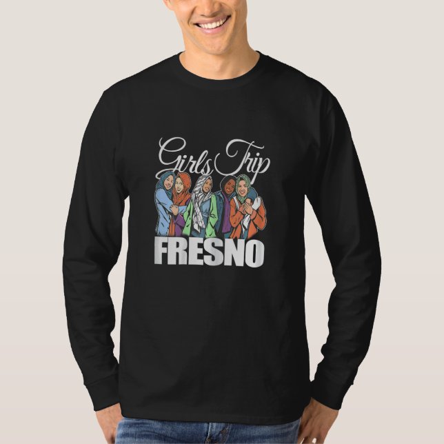 Womens Girls Trip Fresno   Melanin Bestie & Best F T Shirt (Framsida)