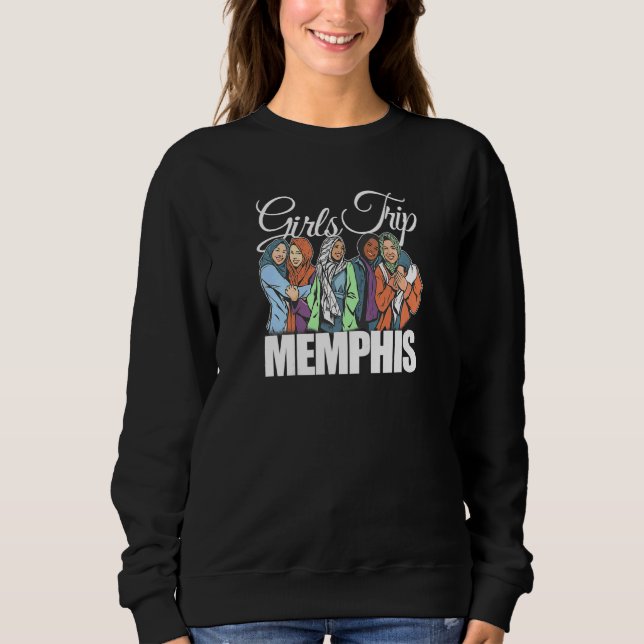 Womens Girls Trip Memphis  Melanin Bestie & Best F T Shirt (Framsida)