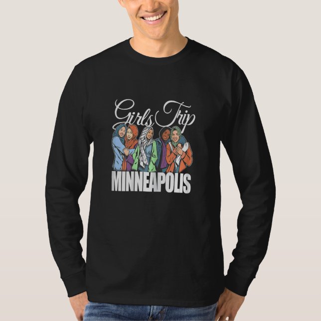 Womens Girls Trip Minneapolis   Melanin Bestie & B T Shirt (Framsida)