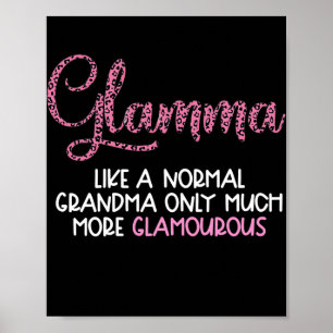 Womens Glamma Glam morsa s Trendig Grandma Leopard Poster